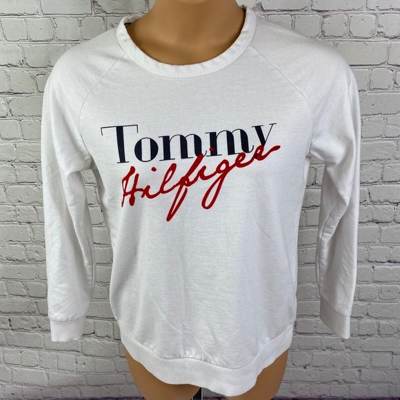 Tommy Hilfiger Tops - Tommy Hilfiger logo White Crewneck Sweater Tops
